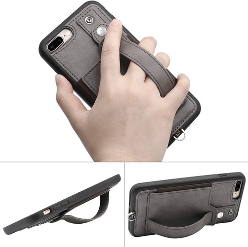 TOOVREN Upgraded iPhone 7 Plus Case, iPhone 8 Plus Wallet Case, Necklace Lanyard Case with Kickstand Card Holder, Ajust Detachable Anti-Lost Lanya...